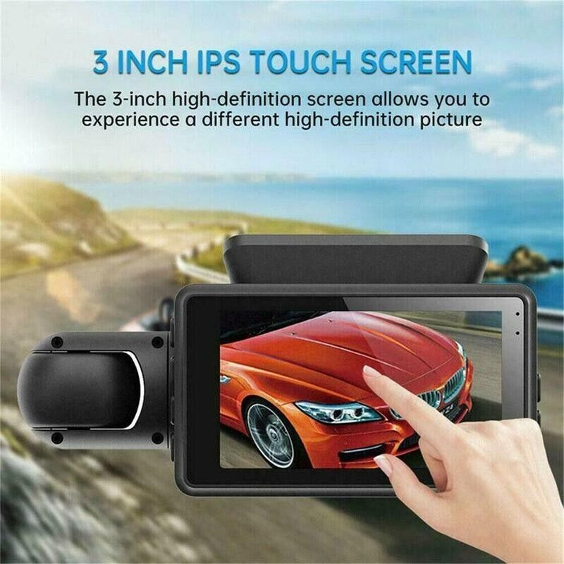 1080P Dual Lens Car DVR Dash Cam Video Recorder G-Sensor Front and Interior Camera